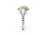 White gold Fancy Yellow Pear Cut Diamond Double Halo Ring with Split Shank and Prong Setting_29