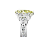 White gold Fancy Yellow Pear  Cut Diamond Engagement Ring with Bezel Set Round Side Stones and Prong Setting_36