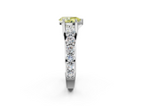 White gold Fancy Yellow Pear  Cut Diamond Engagement Ring with Pavé Band and Four-Prong Setting_5