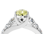 White gold Fancy Yellow Pear  Cut Diamond Engagement Ring with Pavé Band and Four-Prong Setting_7