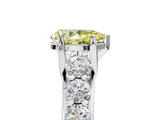White gold Fancy Yellow Pear  Cut Diamond Engagement Ring with Pavé Band and Four-Prong Setting_8