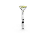 White gold Fancy Yellow Pear Cut Diamond Engagement Ring with Side Stone Accents and Four-Prong Setting_14