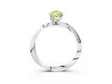 White gold Fancy Yellow Pear Cut Diamond Engagement Ring with Side Stone Accents and Four-Prong Setting_27