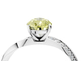 White gold Fancy Yellow Pear Cut Diamond Engagement Ring with Side Stone Accents and Four-Prong Setting_28