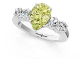 White gold Fancy Yellow Pear  Cut Diamond Five-Stone Prong Set White Gold Ring_85