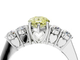 White gold Fancy Yellow Pear  Cut Diamond Five-Stone Prong Set White Gold Ring_88