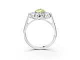 White gold Fancy Yellow Pear Cut Diamond Floral Double Halo Engagement Ring with Prong Setting_15