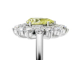 White gold Fancy Yellow Pear Cut Diamond Floral Double Halo Engagement Ring with Prong Setting_17