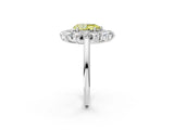 White gold Fancy Yellow Pear Cut Diamond Floral Double Halo Engagement Ring with Prong Setting_50