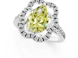 White gold Fancy Yellow Pear Cut Diamond Floral Halo Split Shank Prong Setting Ring_13