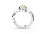 White gold Fancy Yellow Pear  Cut Diamond Halo Engagement Ring with Split Shank and Four-Prong Setting_93