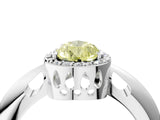 White gold Fancy Yellow Pear  Cut Diamond Halo Engagement Ring with Split Shank and Four-Prong Setting_94