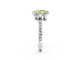 White gold Fancy Yellow Pear Cut Diamond Halo Pave Band with Four-Prong Setting_5