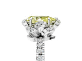 White gold Fancy Yellow Pear Cut Diamond Halo Pave Band with Four-Prong Setting_8