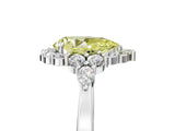 White gold Fancy Yellow Pear Cut Diamond Halo Ring with Pear Side Stones and Prong Setting_79