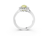 White gold Fancy Yellow Pear  Cut Diamond Halo Ring with Round Brilliant Halo and Solitaire Band_88