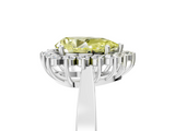 White gold Fancy Yellow Pear  Cut Diamond Halo Ring with Round Brilliant Halo and Solitaire Band_90