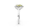 White gold Fancy Yellow Pear  Cut Diamond Halo Ring with Solitaire Band and Prong Setting_55