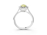 White gold Fancy Yellow Pear  Cut Diamond Halo Ring with Solitaire Band and Prong Setting_56