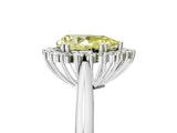 White gold Fancy Yellow Pear  Cut Diamond Halo Ring with Solitaire Band and Prong Setting_58