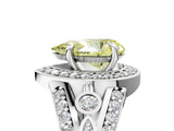 White gold Fancy Yellow Pear Cut Diamond Halo Ring with Split Shank and Bezel Accents and Four-Prong Setting_5