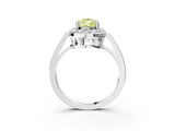 White gold Fancy Yellow Pear Cut Diamond Halo Ring with Split Shank and Four-Prong Setting_79