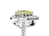 White gold Fancy Yellow Pear Cut Diamond Halo Ring with Split Shank and Four-Prong Setting_81