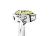 White gold Fancy Yellow Pear Cut Diamond Halo Ring with Tapered Band and Four-Prong Setting_36