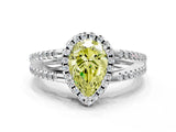 White gold Fancy Yellow Pear Cut Diamond Halo Split Shank Engagement Ring_51