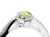 White gold Fancy Yellow Pear Cut Diamond Halo Split Shank Engagement Ring_55