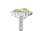 White gold Fancy Yellow Pear  Cut Diamond Milgrain Floral Halo Engagement Ring with Pavé Band_20