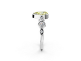 White gold Fancy Yellow Pear  Cut Diamond Milgrain Marquise Band with Prong Setting_5