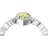 White gold Fancy Yellow Pear  Cut Diamond Milgrain Marquise Band with Prong Setting_7