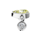 White gold Fancy Yellow Pear  Cut Diamond Milgrain Marquise Band with Prong Setting_8