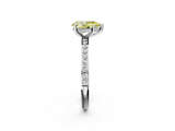 White gold Fancy Yellow Pear  Cut Diamond Pavé Band Ring with Four-Prong Setting_26