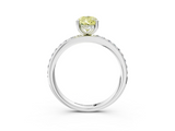 White gold Fancy Yellow Pear  Cut Diamond Pavé Band Ring with Four-Prong Setting_27