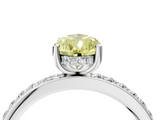 White gold Fancy Yellow Pear  Cut Diamond Pavé Band Ring with Four-Prong Setting_28