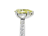 White gold Fancy Yellow Pear  Cut Diamond Pavé Band Ring with Four-Prong Setting_29