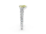 White gold Fancy Yellow Pear  Cut Diamond Pavé Band Solitaire with Four-Prong Setting_17
