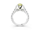 White gold Fancy Yellow Pear  Cut Diamond Pavé Band Solitaire with Four-Prong Setting_18