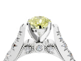 White gold Fancy Yellow Pear  Cut Diamond Pavé Band Solitaire with Four-Prong Setting_19