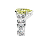 White gold Fancy Yellow Pear  Cut Diamond Pavé Band Solitaire with Four-Prong Setting_20