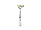 White gold Fancy Yellow Pear  Cut Diamond Pavé Band Solitaire with Four-Prong Setting_5