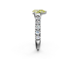 White gold Fancy Yellow Pear  Cut Diamond Pavé Band Solitaire with Four-Prong Setting_5
