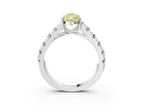 White gold Fancy Yellow Pear  Cut Diamond Pavé Band Solitaire with Four-Prong Setting_6