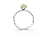 White gold Fancy Yellow Pear  Cut Diamond Pavé Band Solitaire with Four-Prong Setting_6