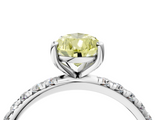 White gold Fancy Yellow Pear  Cut Diamond Pavé Band Solitaire with Four-Prong Setting_7
