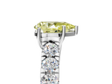 White gold Fancy Yellow Pear  Cut Diamond Pavé Band Solitaire with Four-Prong Setting_8