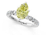 White gold Fancy Yellow Pear  Cut Diamond Pavé Band with Four-Prong Setting_13