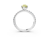 White gold Fancy Yellow Pear  Cut Diamond Pavé Band with Four-Prong Setting_19